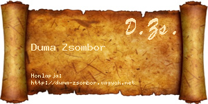 Duma Zsombor névjegykártya